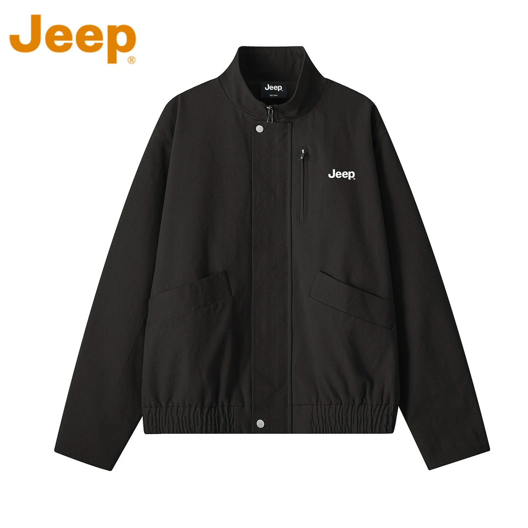 JEEP吉普美式复古飞行员夹克男士秋冬季新款立领短款休闲工装外套