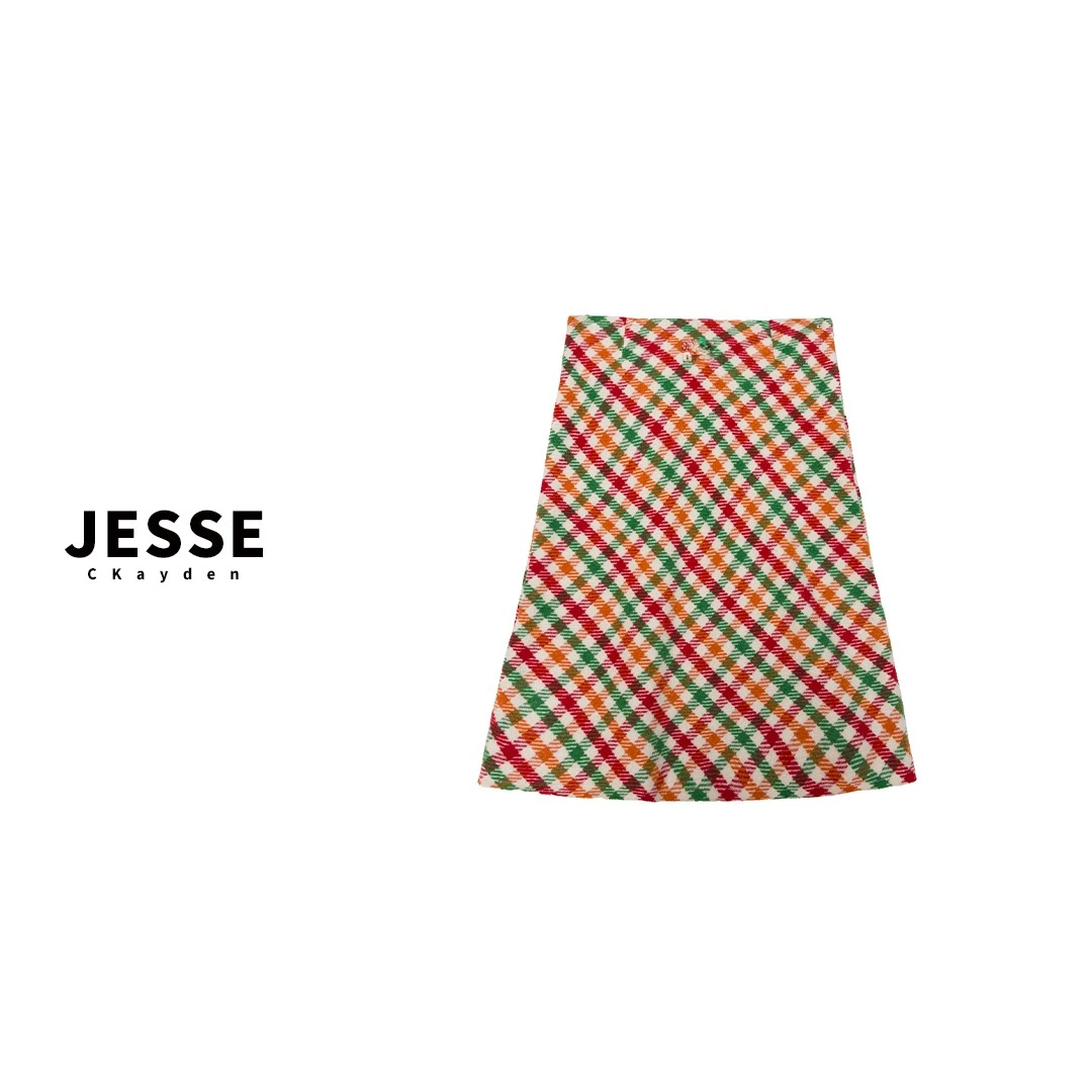 包臀常规款时尚印花半身裙短裙格子格格鱼尾裙潮流SS0402