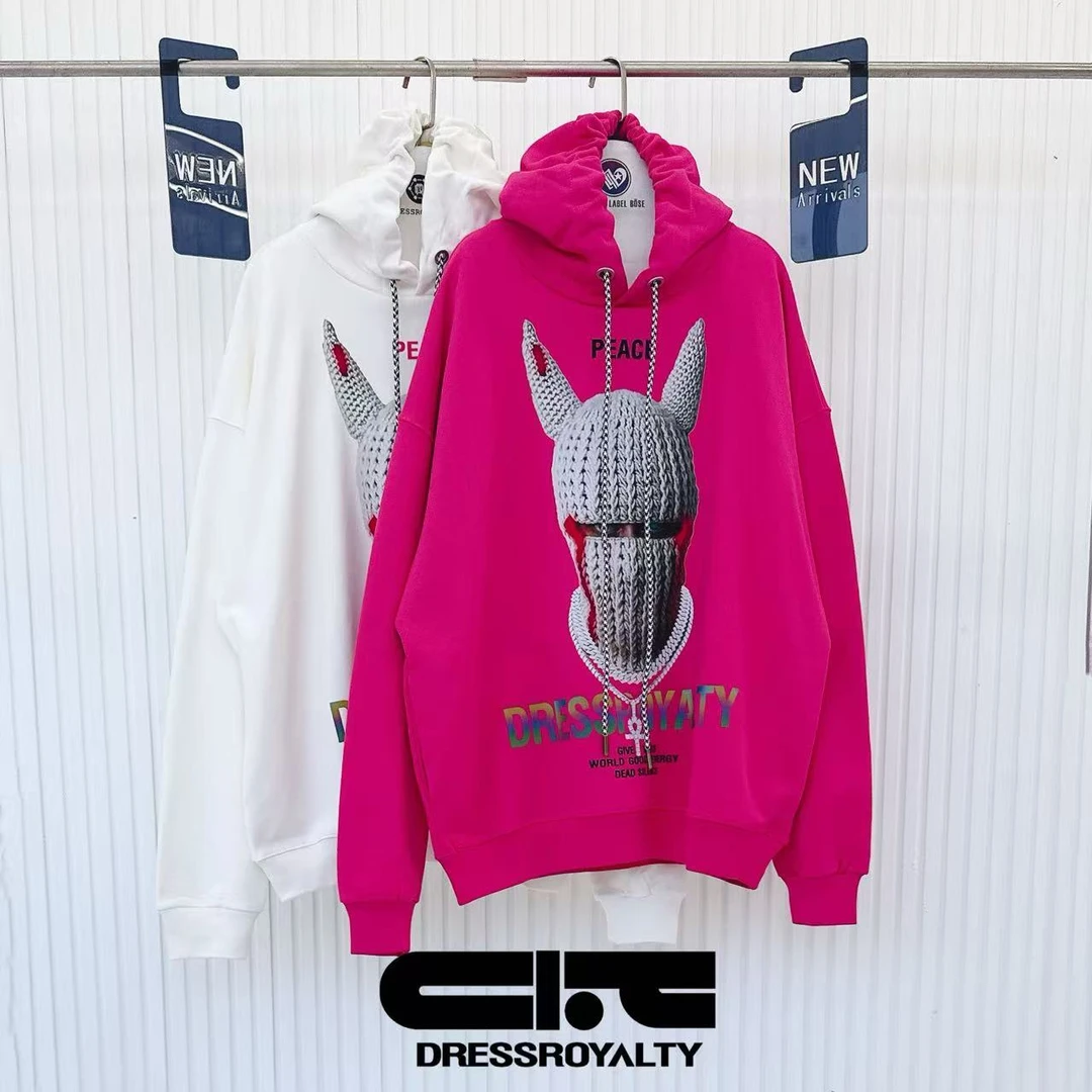 PEACE蒙面人偶连帽卫衣情侣款冬季重磅上衣-D0355