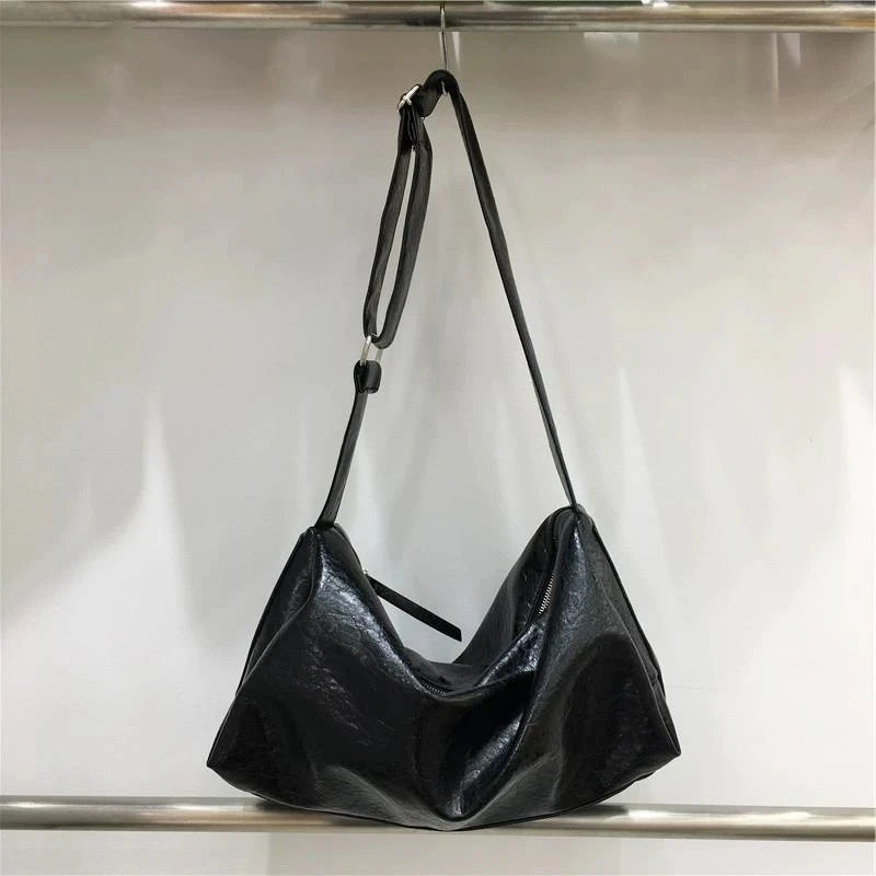 【妖精家】 韩国春夏复古慵懒风休闲百搭软皮包单肩斜挎托特包