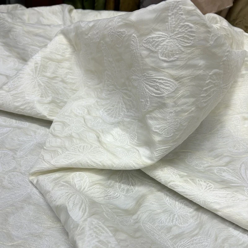 进口重工醋酸人丝蝴蝶提花面料