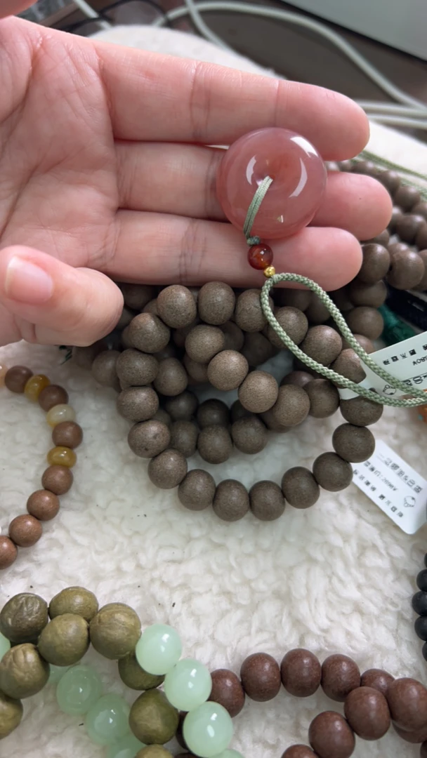 桃花蜜 平安扣 手工串珠  合香