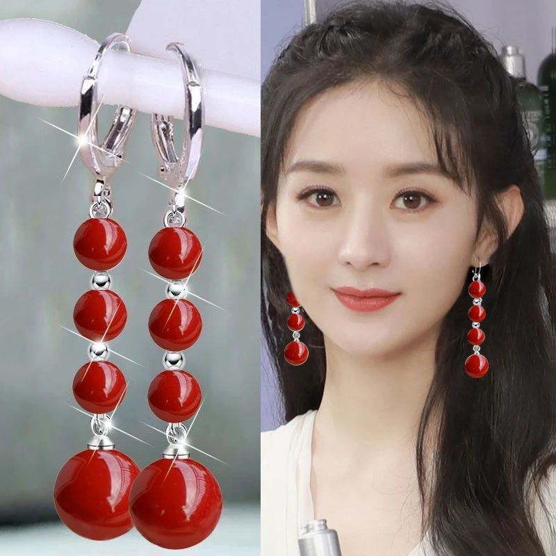 铜合金耳饰 耳圈长款显瘦耳环女2024网红火爆款耳坠气质耳饰