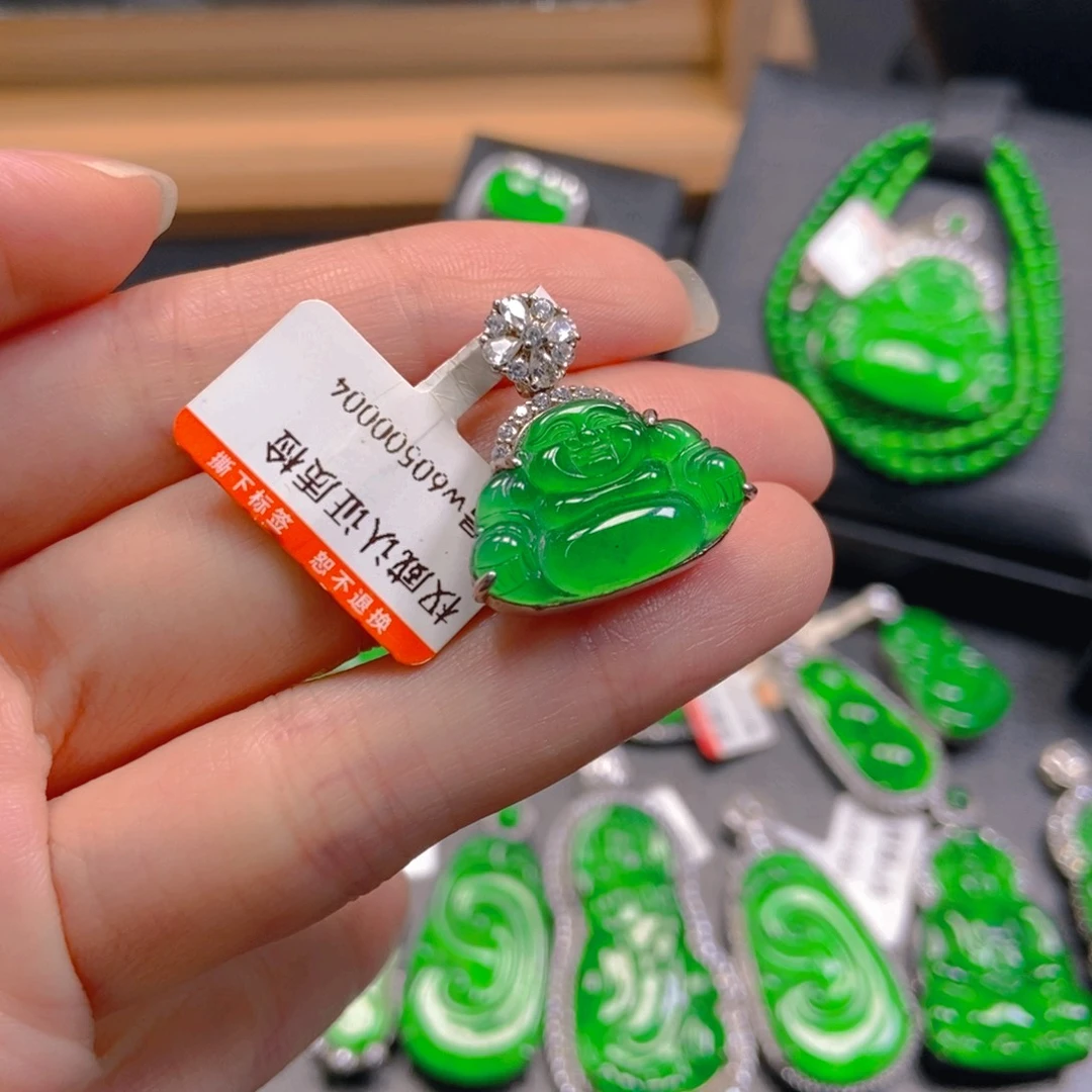 翡翠银S925镶嵌吊坠(不含链)