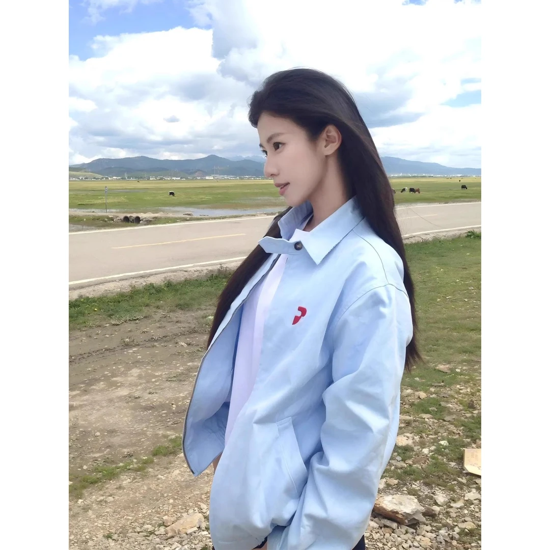 美式cleanfit立领哈灵顿夹克外套男女款秋季高级感短款工装棒球服