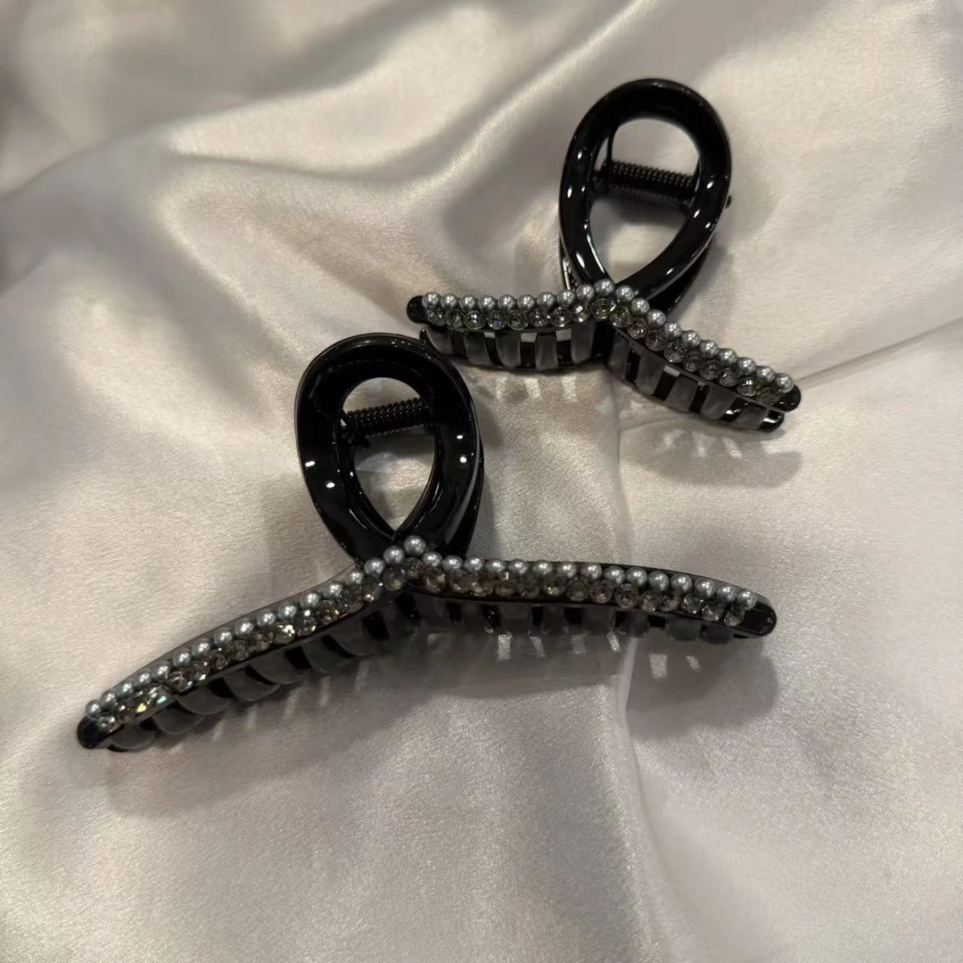 韩国 气质 小众 ins 手工 珠珠钻钻 抓夹D482