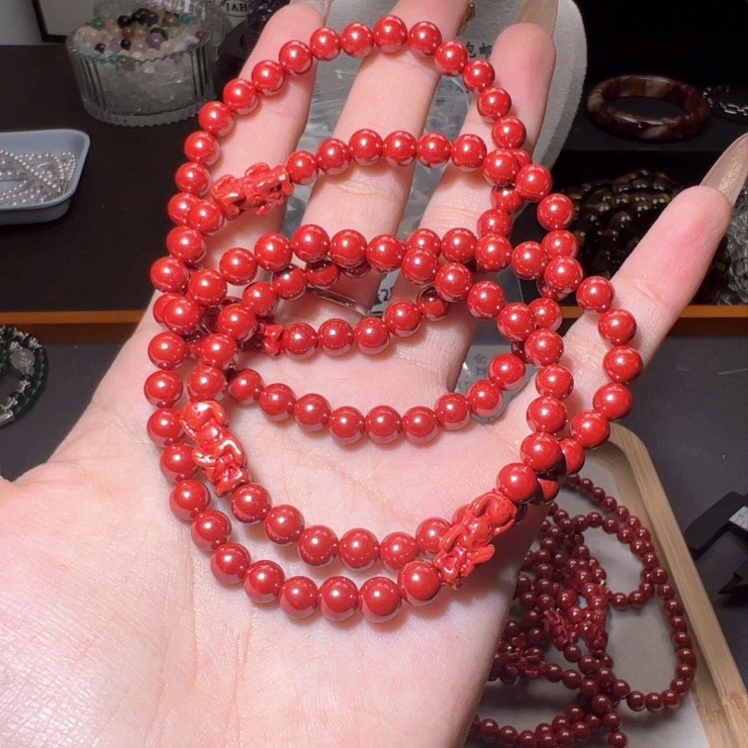 水晶手链未镶嵌帝王砂6咪单圈 貔貅款