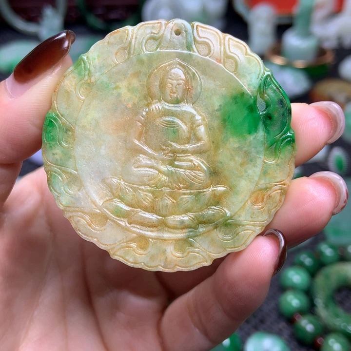 翡翠未镶嵌挂件清