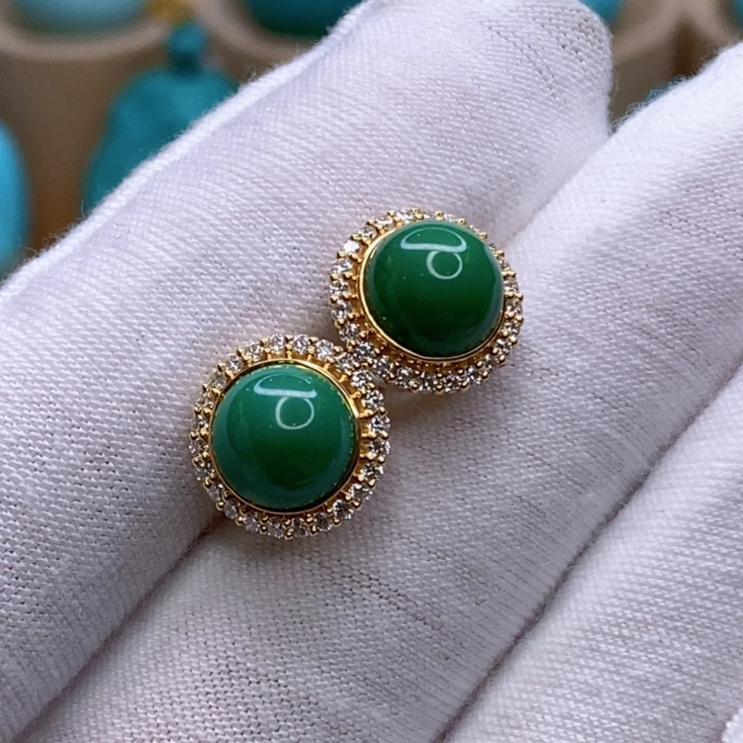 绿松石18K金镶嵌珠宝奇石