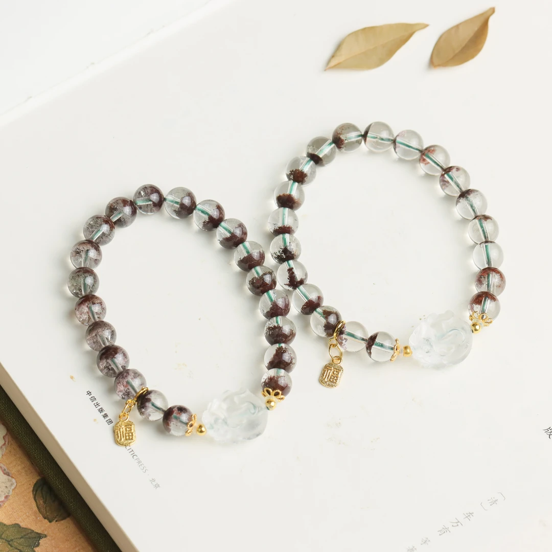 幽灵水晶貔貅福牌百搭女款单圈手串（多样性发货 发其一）