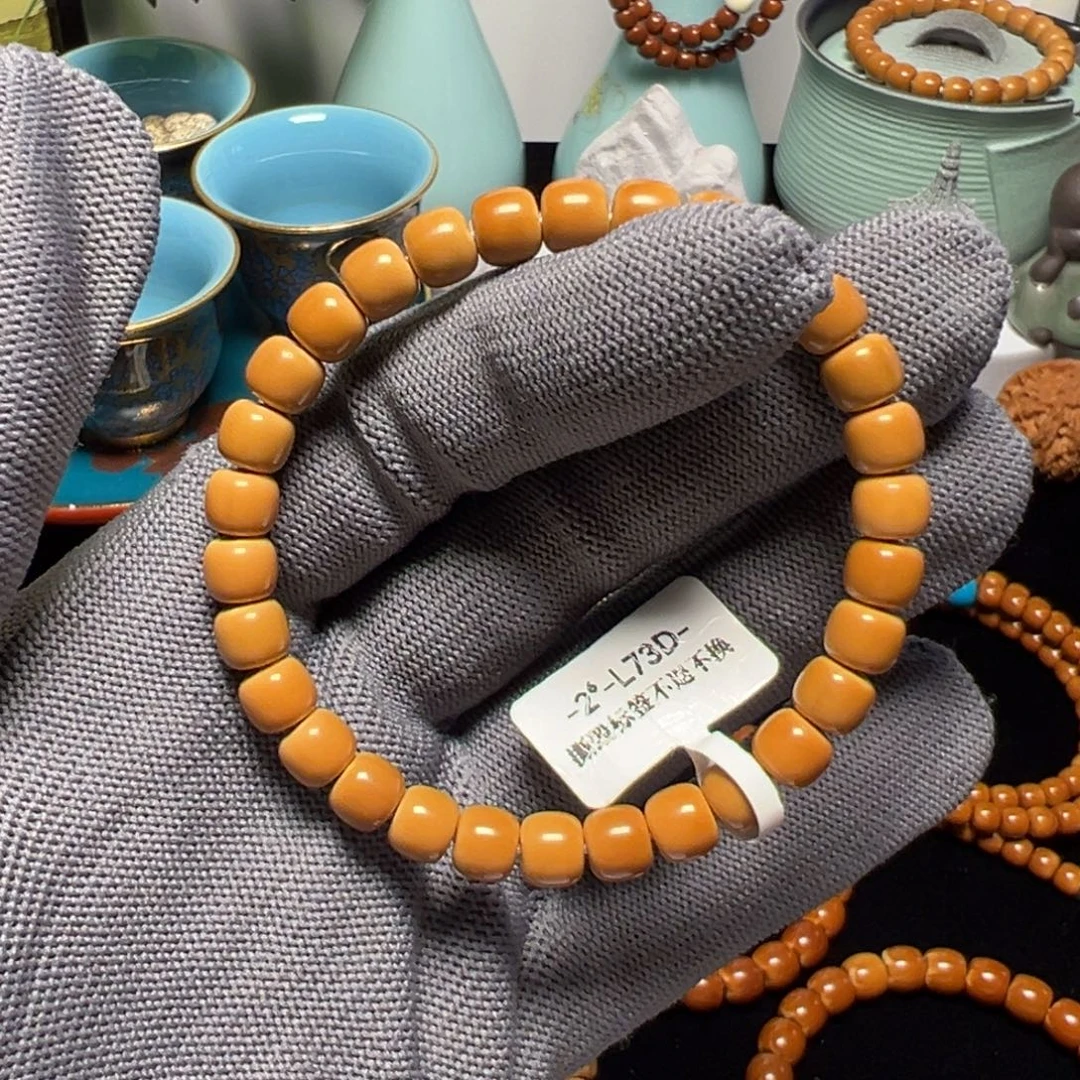 橄榄核手串老挝核尖单圈全品无白