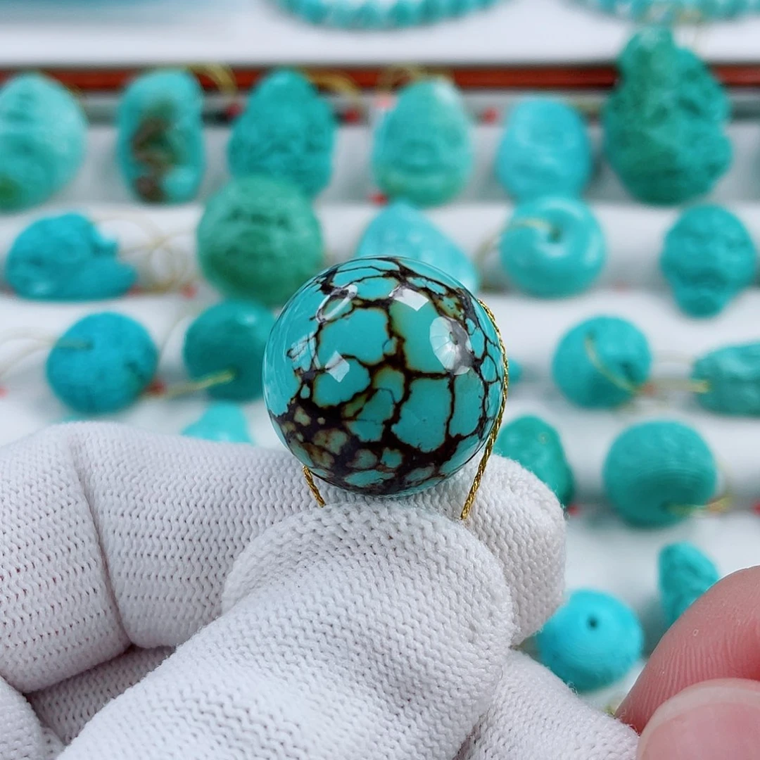 绿松石未镶嵌车挂尺寸21.4