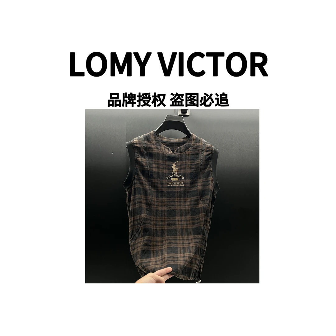 LOMY VICTOR欧洲站顶奢夏季新品格子无袖上衣男NZN1869【LQ】