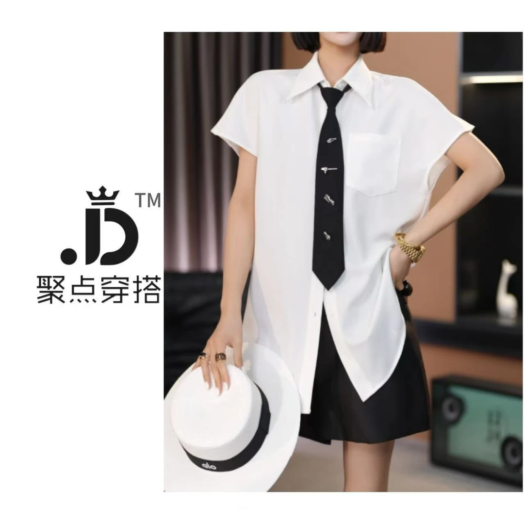 JUDIAN-【极简衬衫】夏款无袖简约纯色短袖衬衫8jd341659