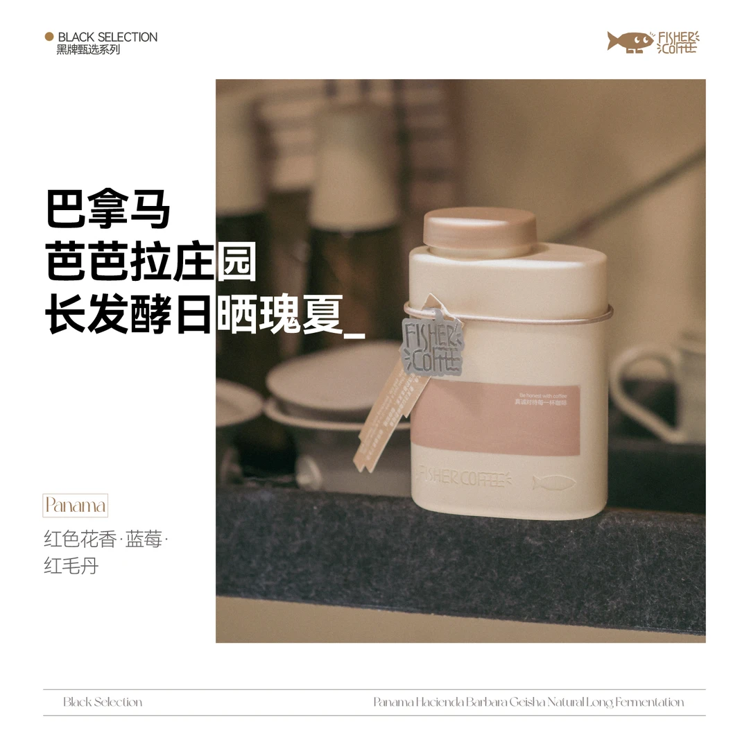 Fisher啡舍巴拿马芭芭拉庄园长时间发酵日晒瑰夏 手冲咖啡豆100g