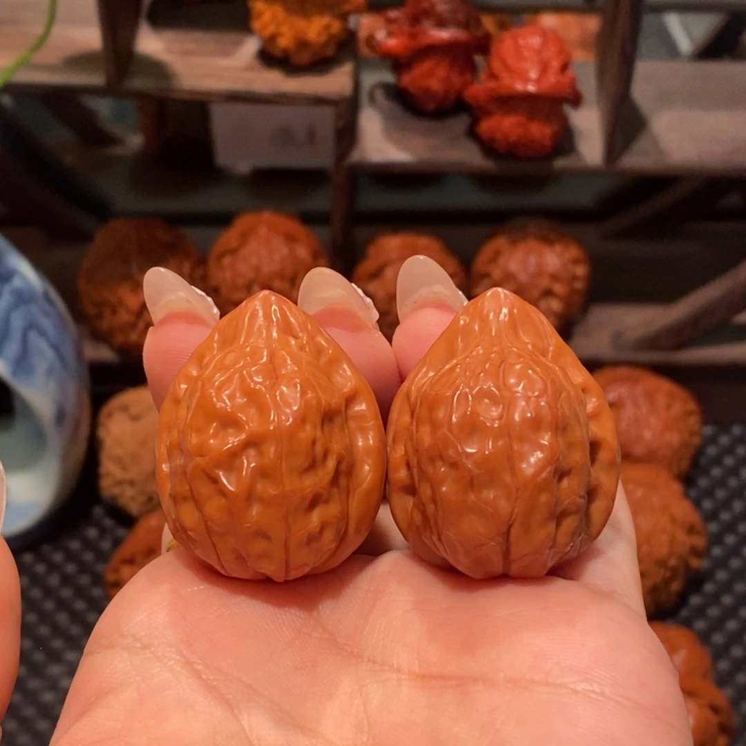 吊坠文玩核桃29龟甲纹，0337，油蜡皮