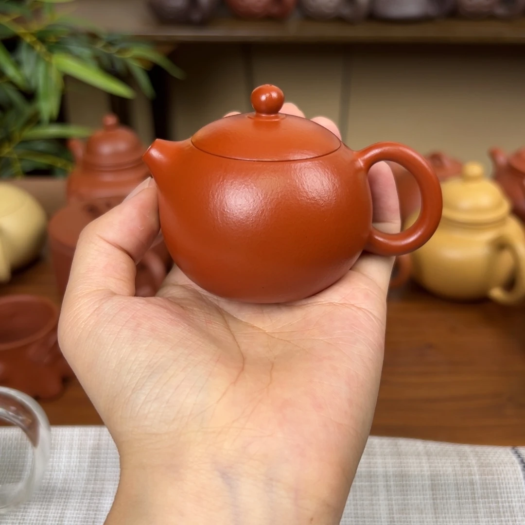茶壶紫砂紫砂壶西施壶朱泥90cc全手