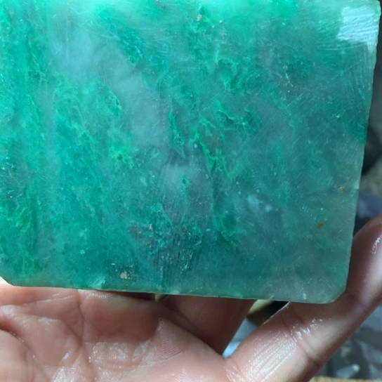 紫***夕定制石英质玉（非洲翠）天然玉石手串