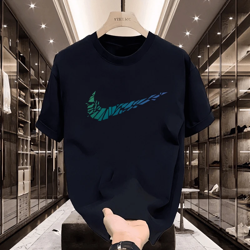 专区|短袖男女夏季宽松印花T恤情侣店铺潮流高级运动男孩白色