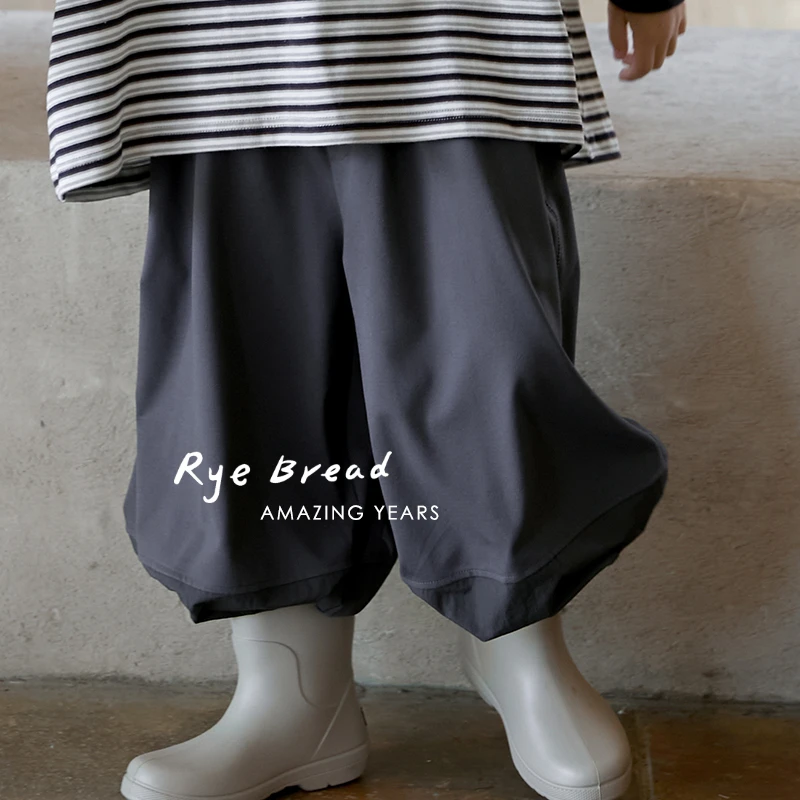 ryebread/黑面包童装 韩系舒适男中大童束脚宽松休闲卫裤W4春秋