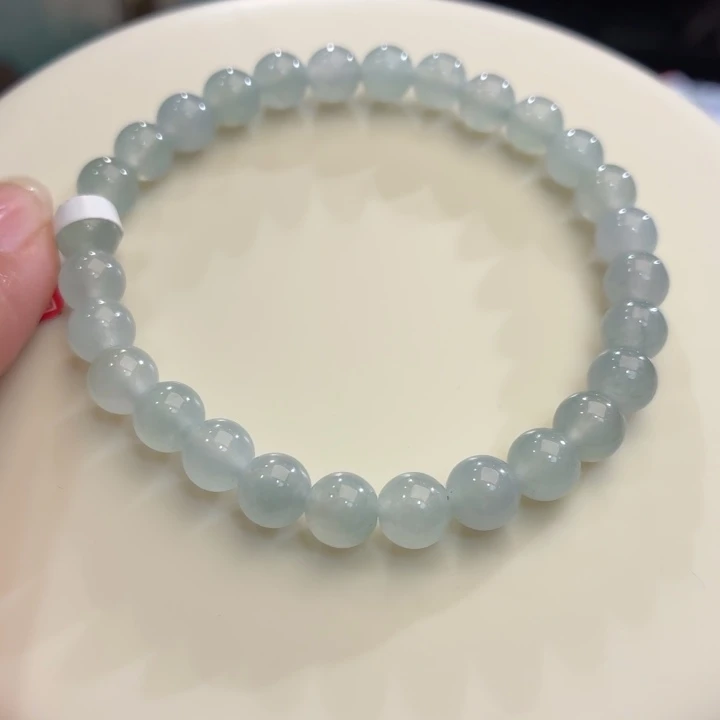 翡翠未镶嵌手链冰胶蓝紫卡6.8
