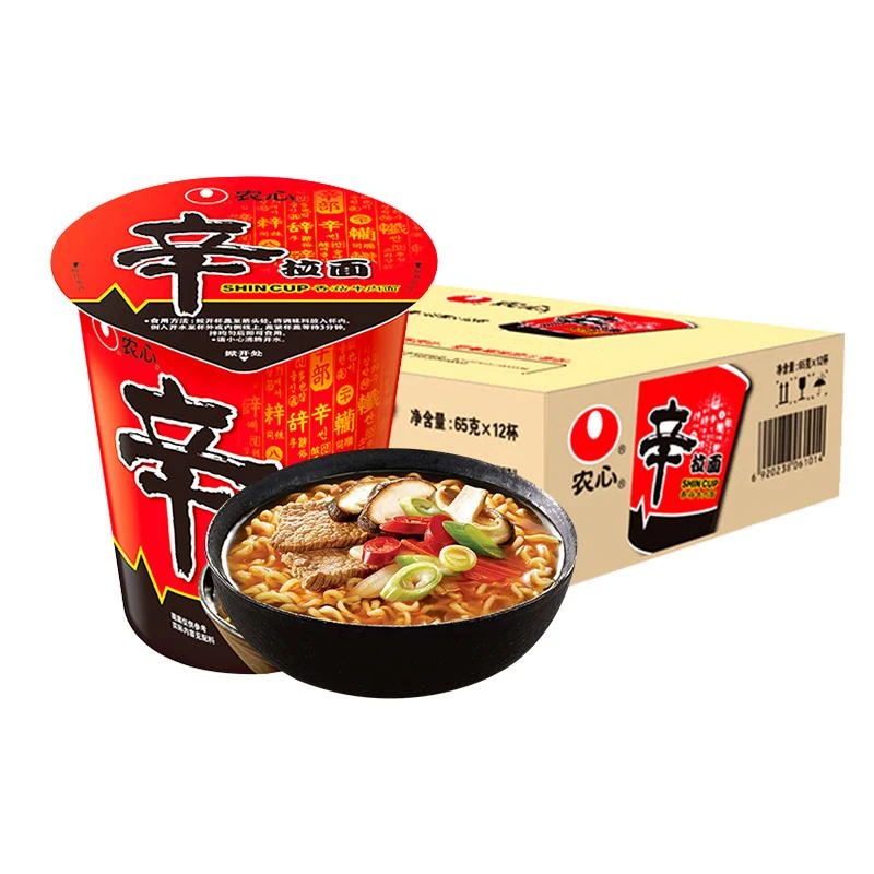 农心辛拉面辣白菜杯面70g*12杯泡菜面面桶装方便面夜宵速食