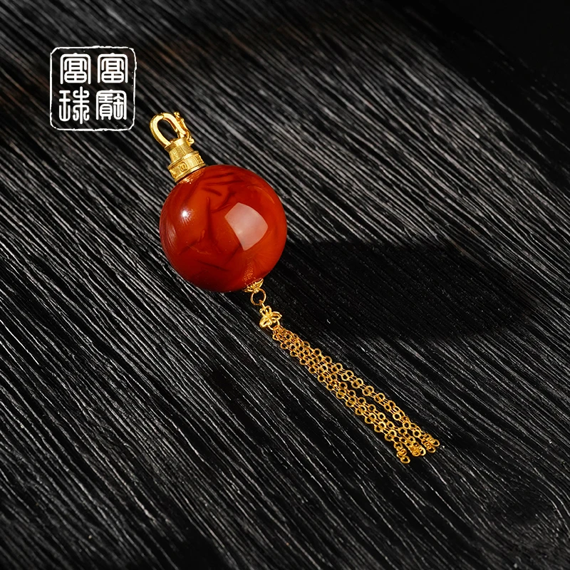 【盛京】富富珠宝 南红18k金百搭吊坠 赠绳（天然珠宝多样性发）