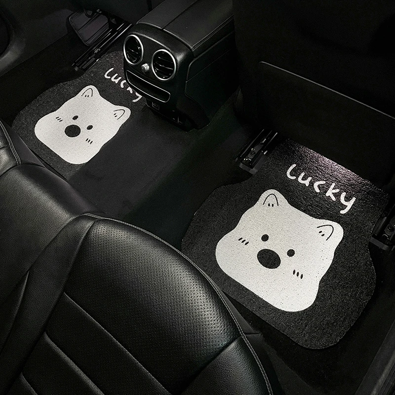 汽车脚垫女生卡通可爱西高地车内防脏垫加厚丝圈主副驾驶通用车垫