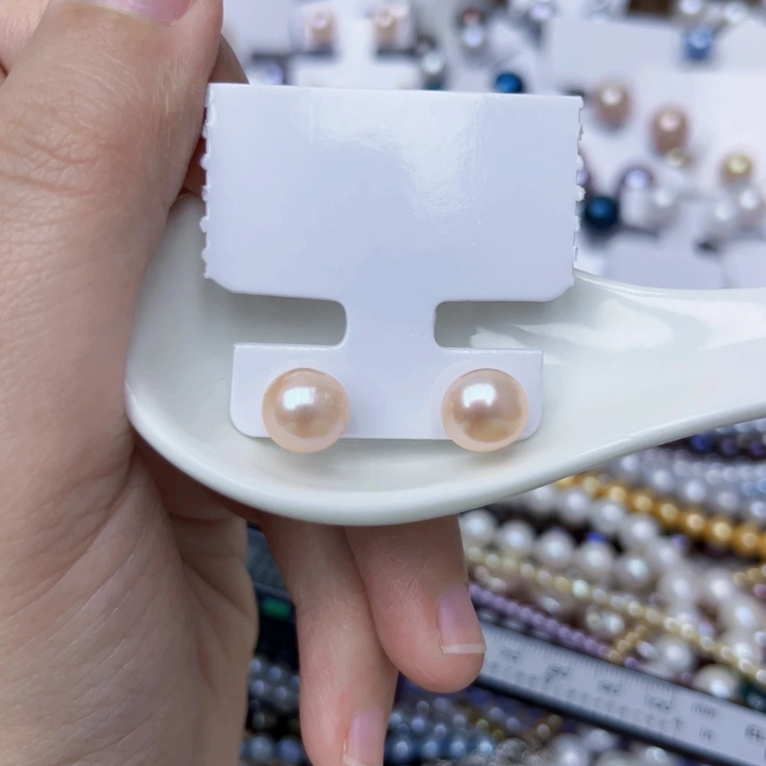 银S925镶嵌淡水珍珠耳饰