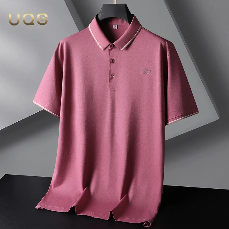 大码男装夏季轻薄透气短袖POLO衫高端轻奢简约日常宽松舒适休闲款