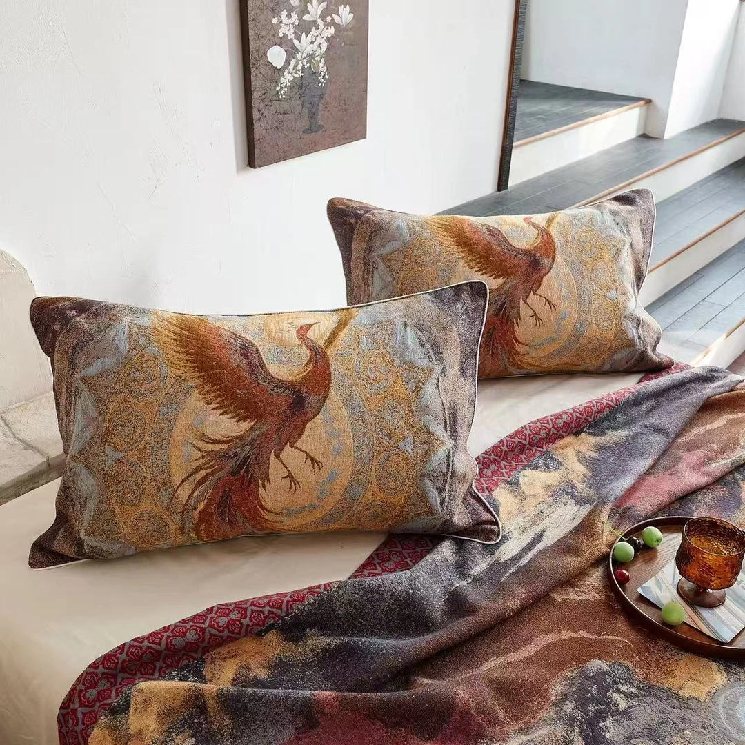 枕套【丹凤朝阳】50x78厘米 高端轻奢成人加厚四季枕套一对装