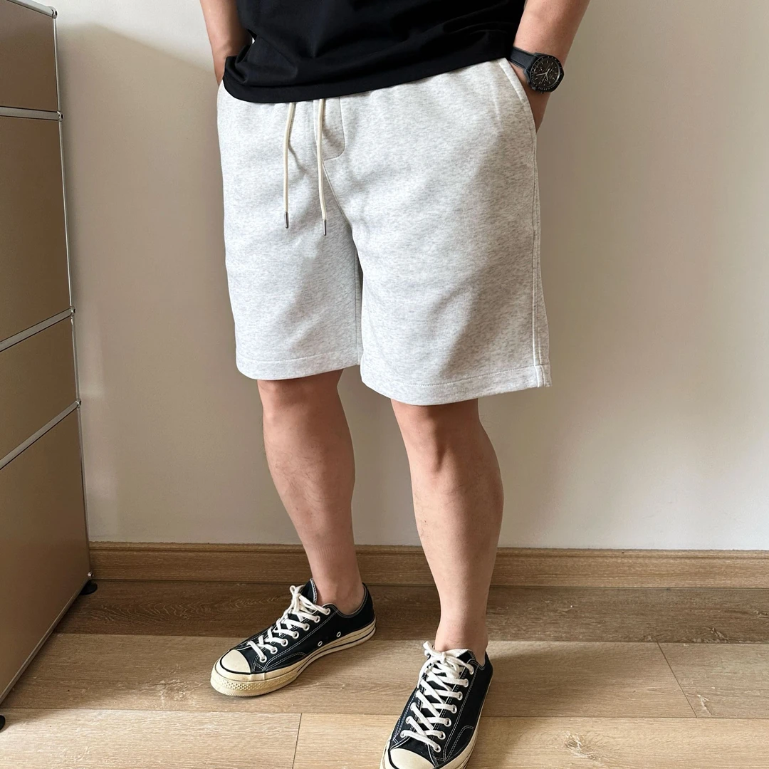 大依无忧夏季大码男装浅花灰色胖子加肥加大男士针织休闲运动短裤