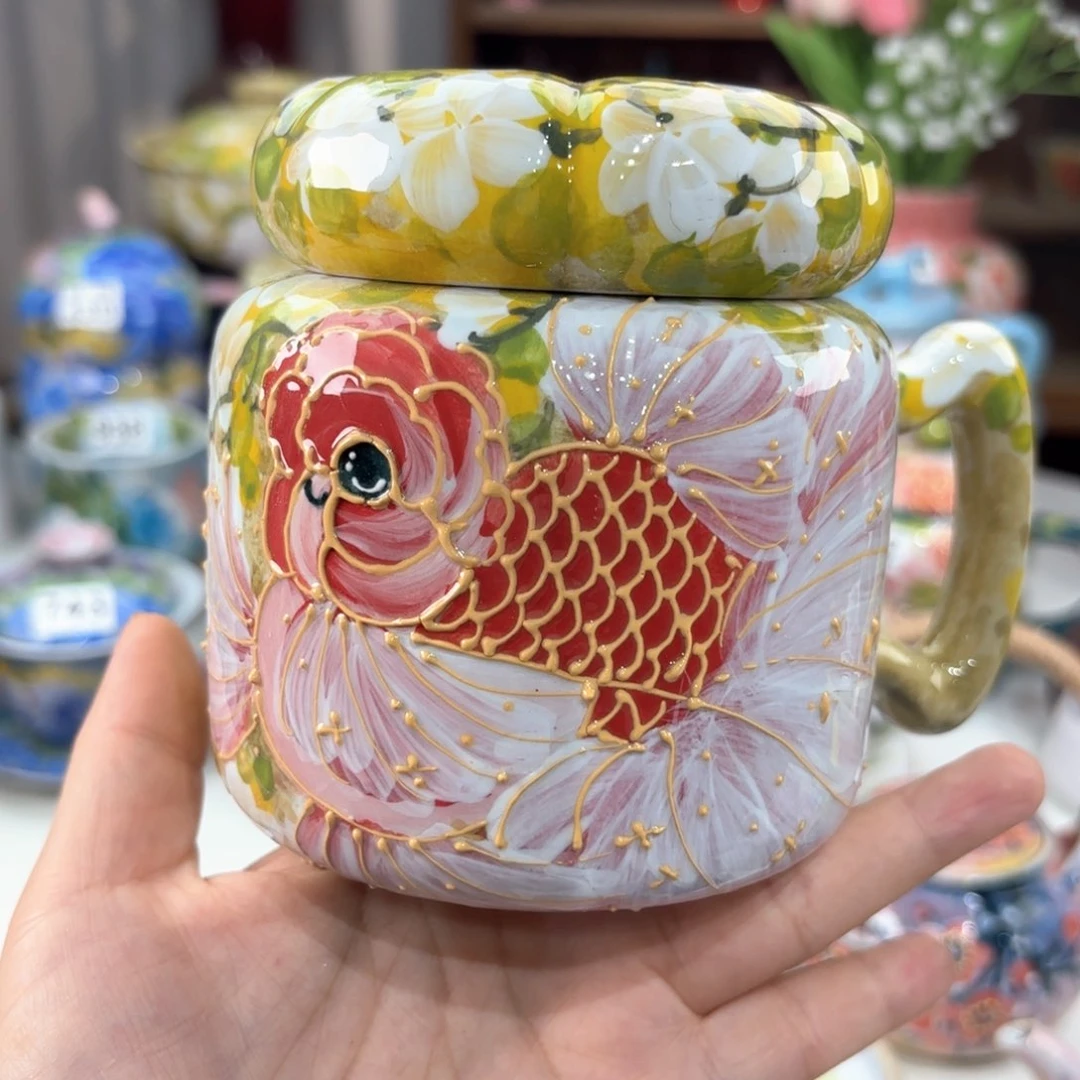 景德镇手绘高温釉下彩陶瓷茶具