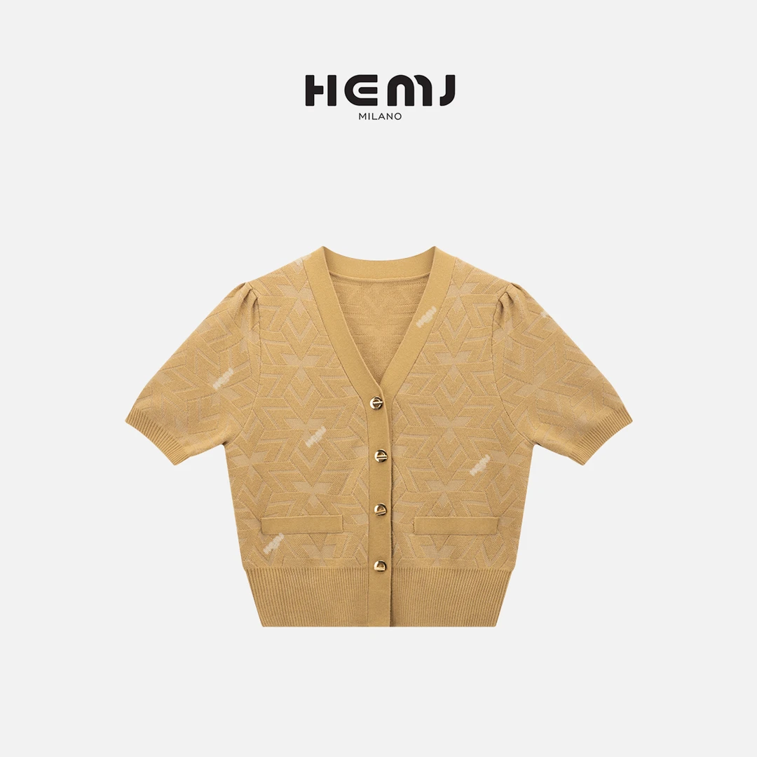 HEMJ 和梦洁春"水波温柔"季设计感提花短袖 CM2B0390