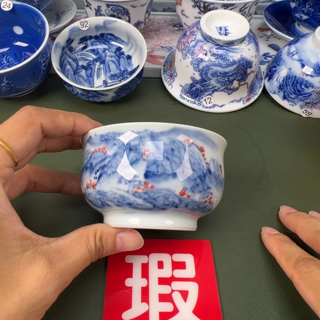 景德镇纯手工纯手绘茶具木木30开片