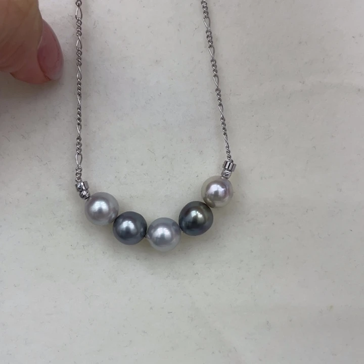 银S925镶嵌颈饰海水珍珠