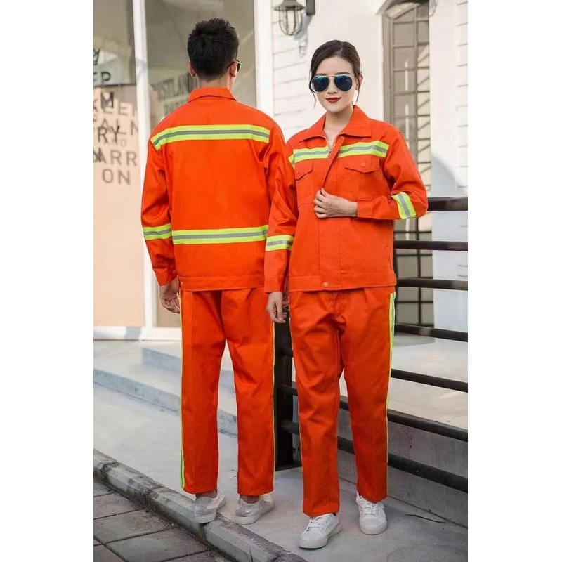 春秋环卫工作服套装男市政工人施工公路养护清洁绿化反光条劳保服