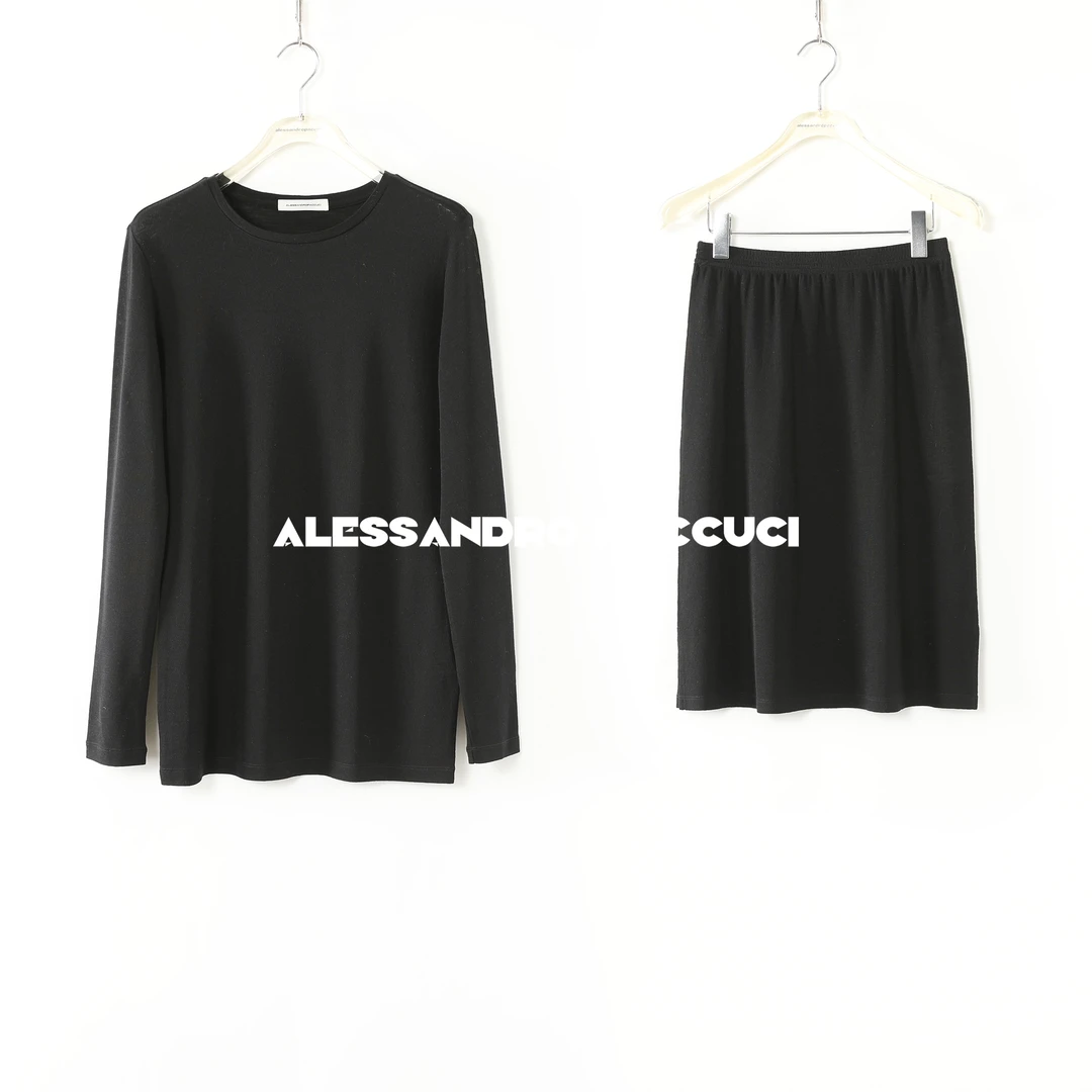 AP洛哥52015TT/51021QB【风简分开】绵羊毛+桑蚕丝T恤/半裙2025春