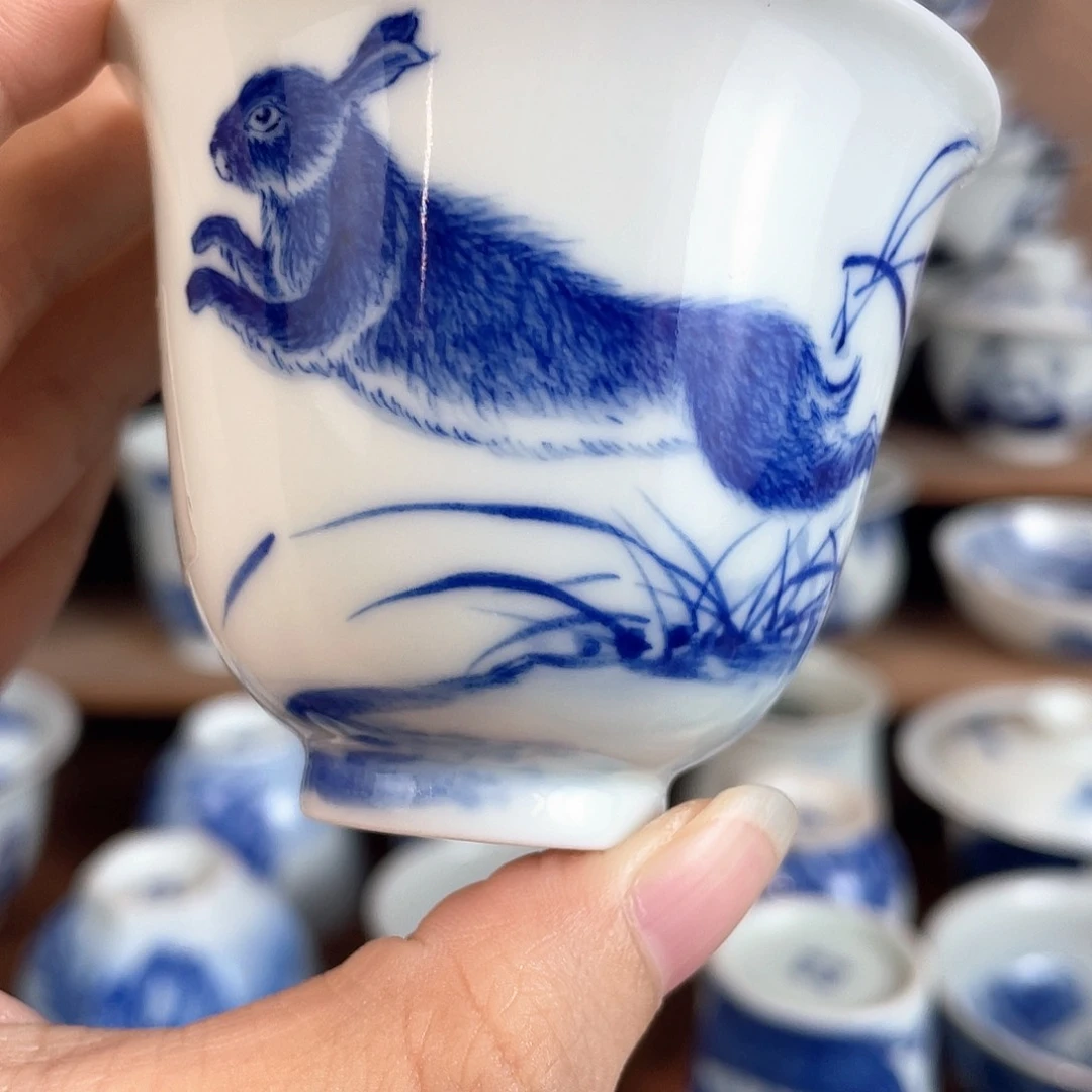 泥藝瓷梦兔子铃铛杯微瑕价