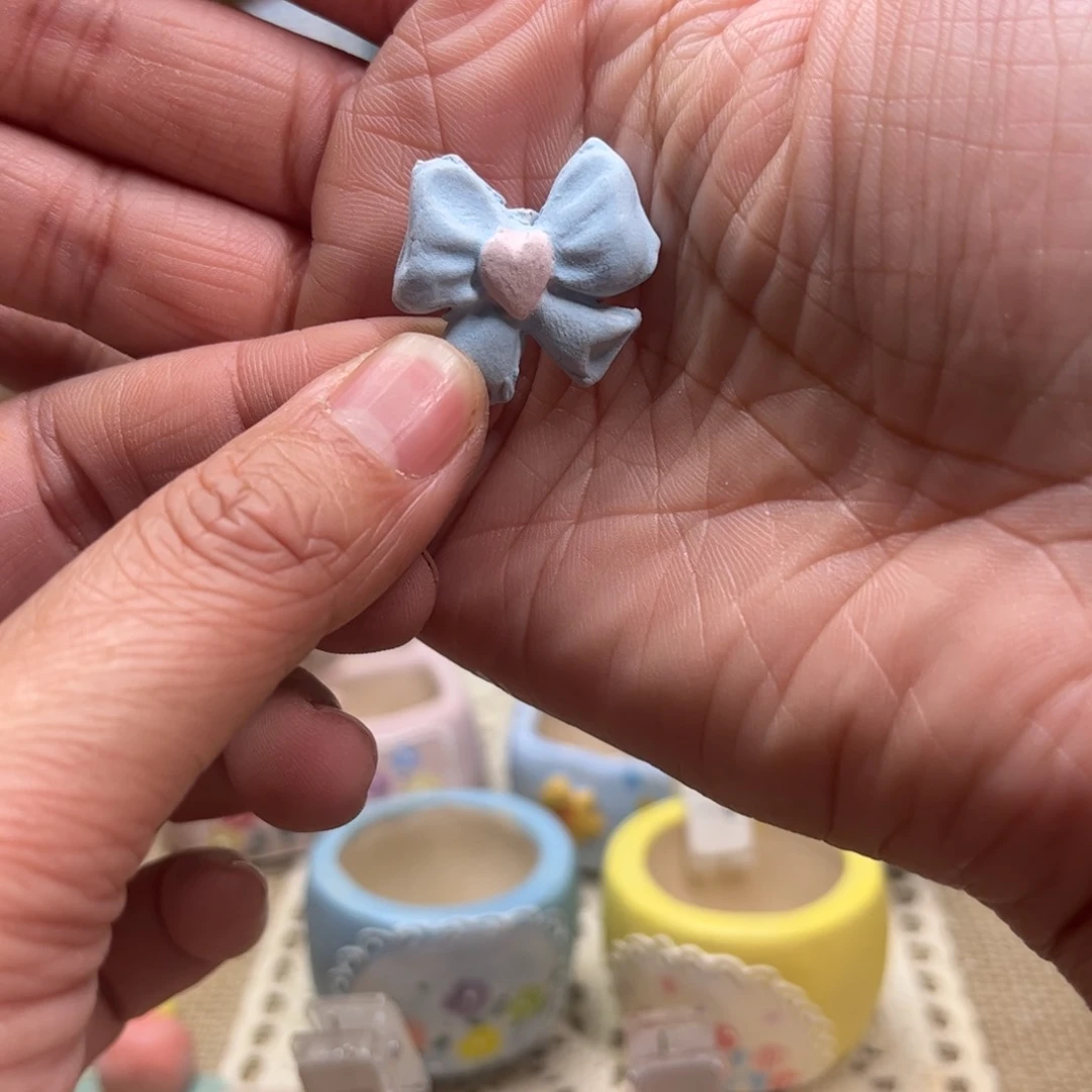 红陶蝴蝶结蓝色转转现货