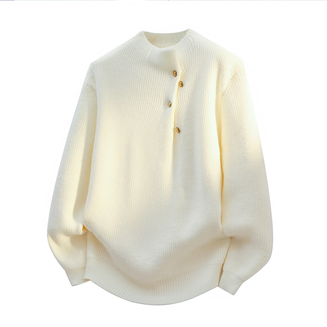 秋季男士针织衫毛衣韩版百搭潮流休闲宽松圆领秋冬高品质纯色毛衣