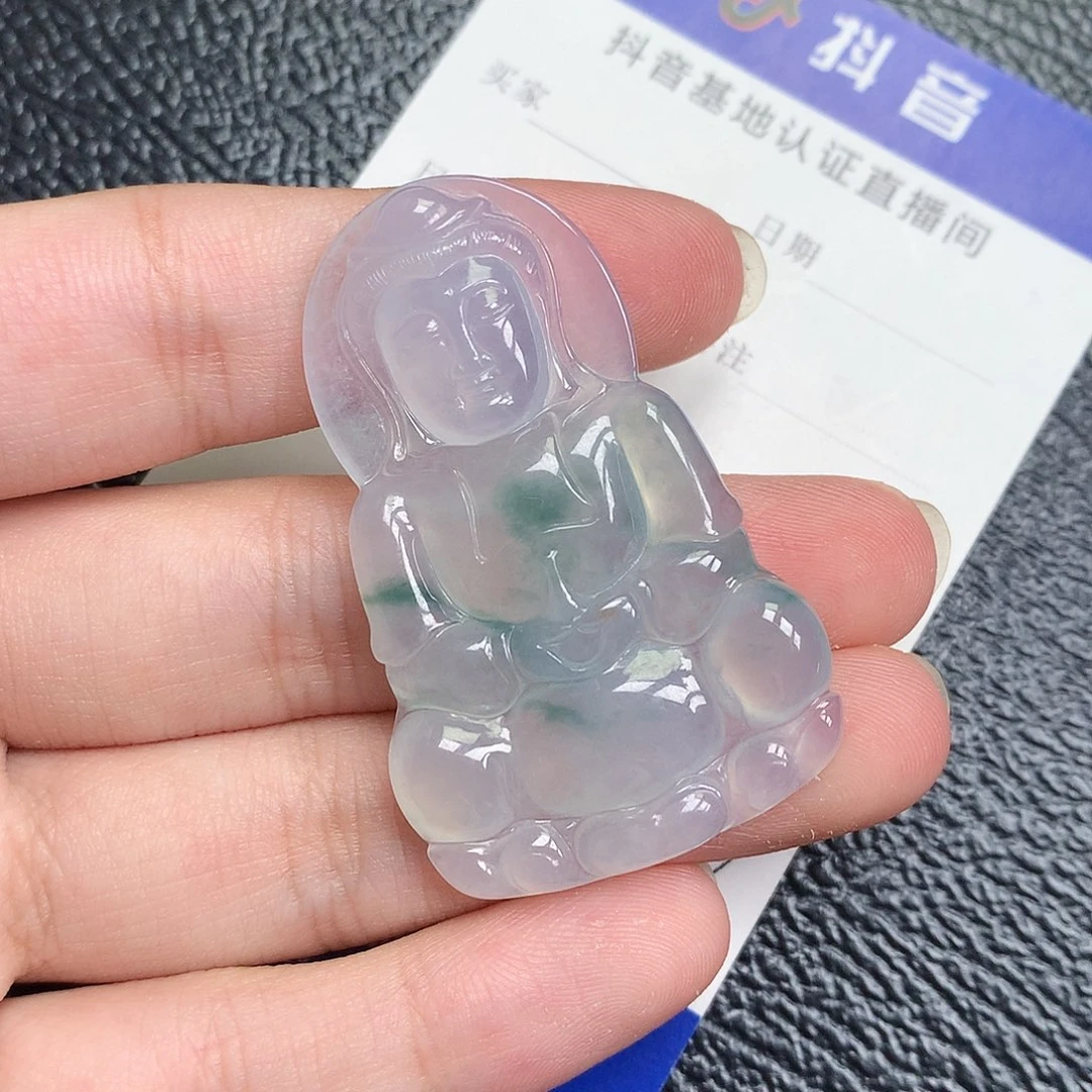 颈饰未镶嵌翡翠天然缅甸a货翡翠观音