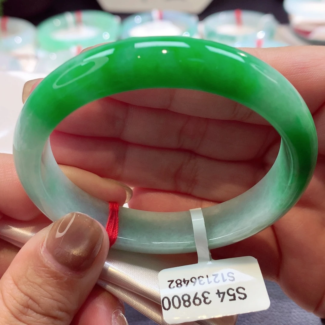 未镶嵌手镯翡翠上新辣阳绿28号11