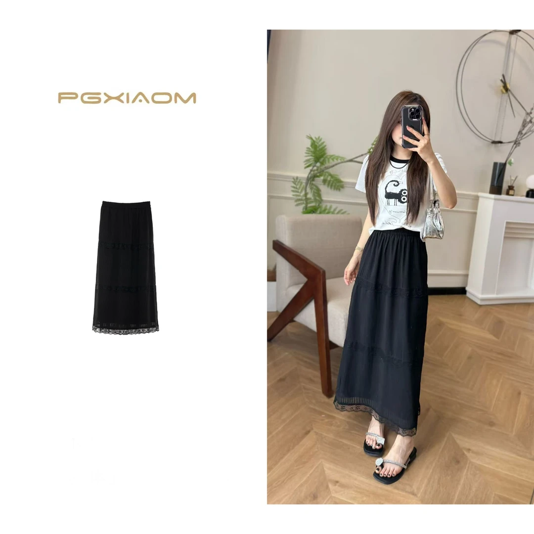 【PGXIAOM】润秀定制 黑色蕾丝半身裙QZ9902