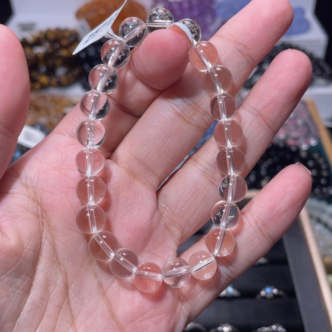 水晶手链未镶嵌a***t白水晶手链8.5mm