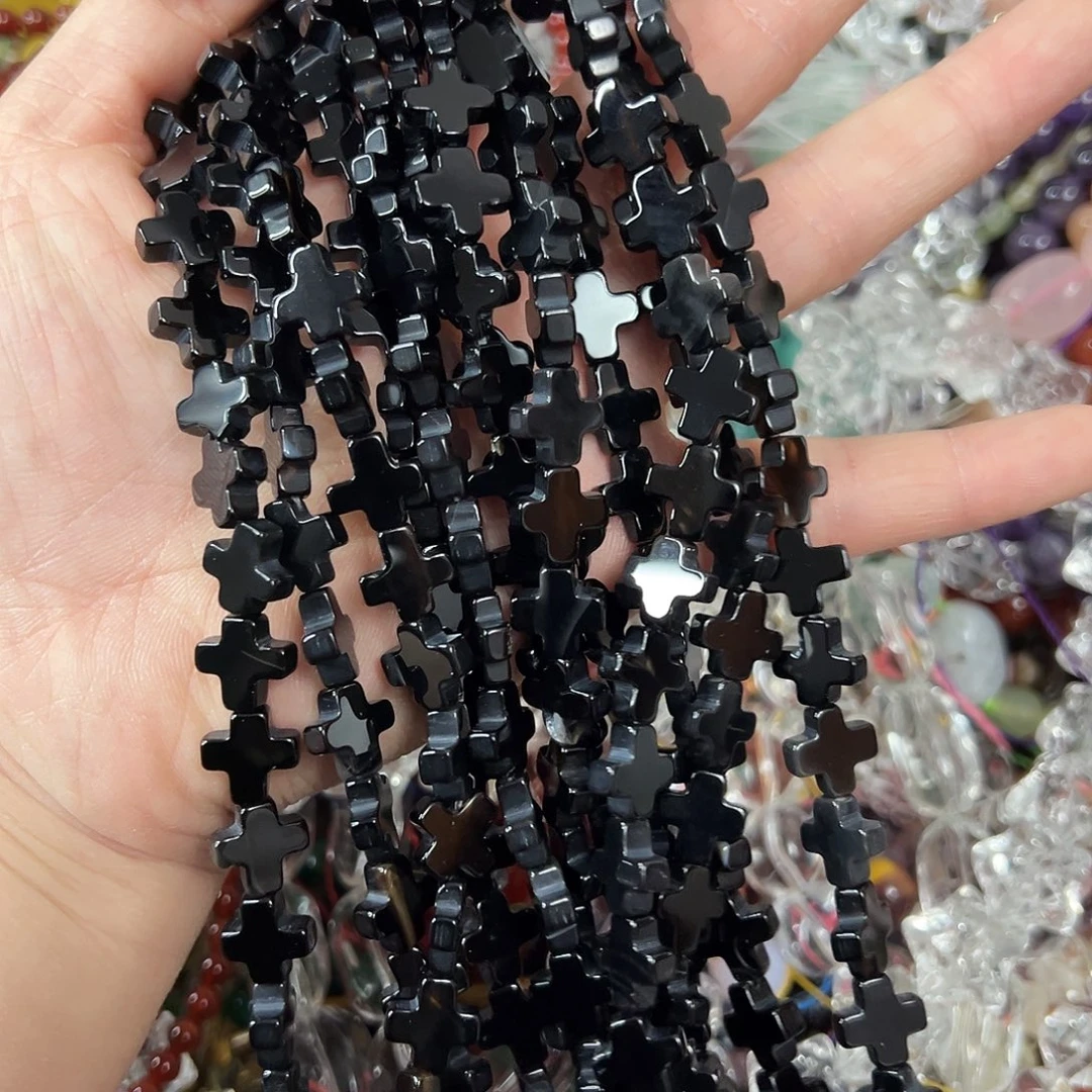 玛瑙/玉髓未镶嵌珠宝半成品，黑玛瑙一条