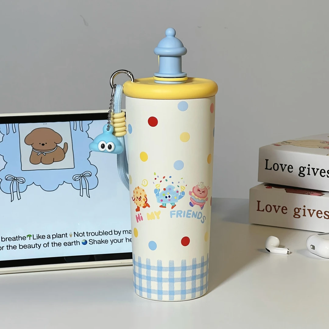 可爱大容量保温杯女生高颜值2025新款316不锈钢水杯带吸管杯子