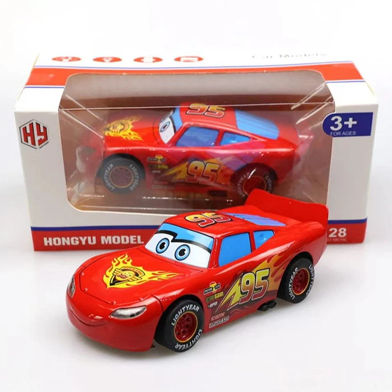 汽车总动员闪电麦昆喷雾合金玩具车1:28仿真模型带声光车模玩具车