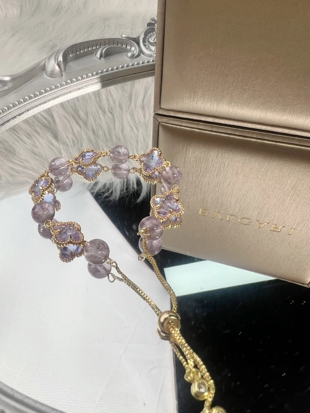 【紫色四叶草】紫水晶天然水晶