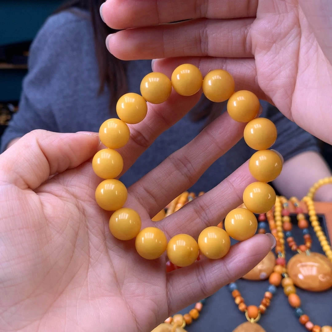 蜜蜡未镶嵌手串天然